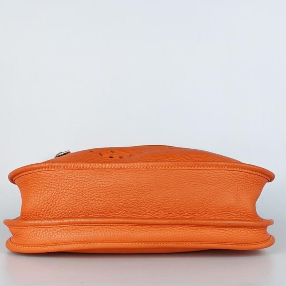 SOLD Hermes Evelyne Iii Pm Orange Clemence Leather Cross Body Bag - Picture 3 of 11